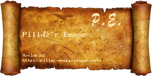 Pillár Emese névjegykártya